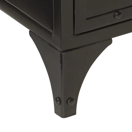 Bathroom Cabinet 40X27X90 Cm Iron And Solid Wood Mango