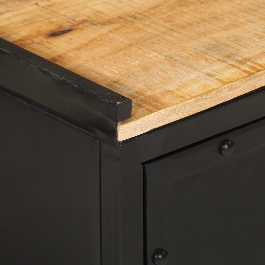 Bathroom Cabinet 40X30X50 Cm Iron And Solid Wood Mango