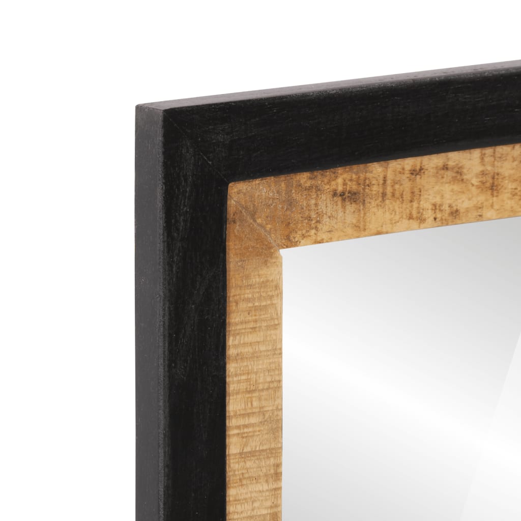 Bathroom Mirror 55X1X60 Cm Glass And Solid Wood Mango