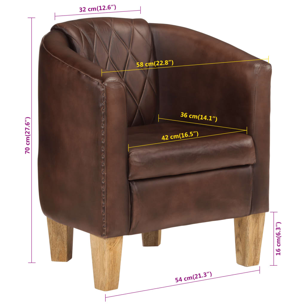 Tub Chair Real Leather
