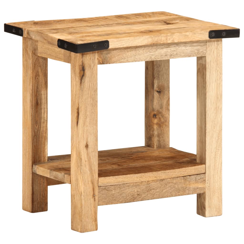 Side Table 40X30X40 Cm Solid Rough Wood Mango