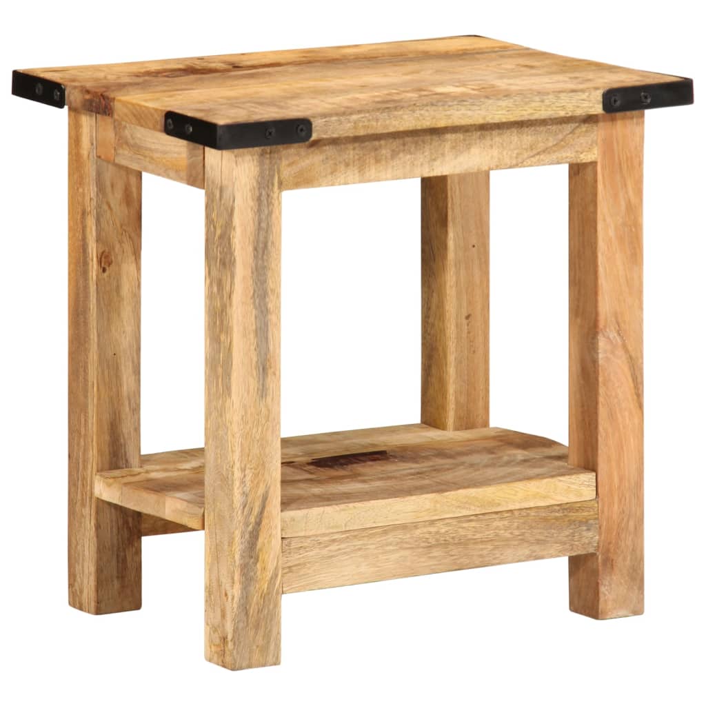 Side Table 40X30X40 Cm Solid Rough Wood Mango