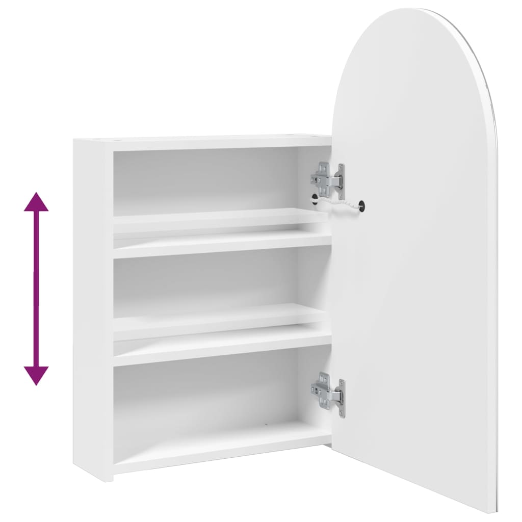 Bathroom Mirror Cabinet With Led Light Arched 42X13X70 Cm