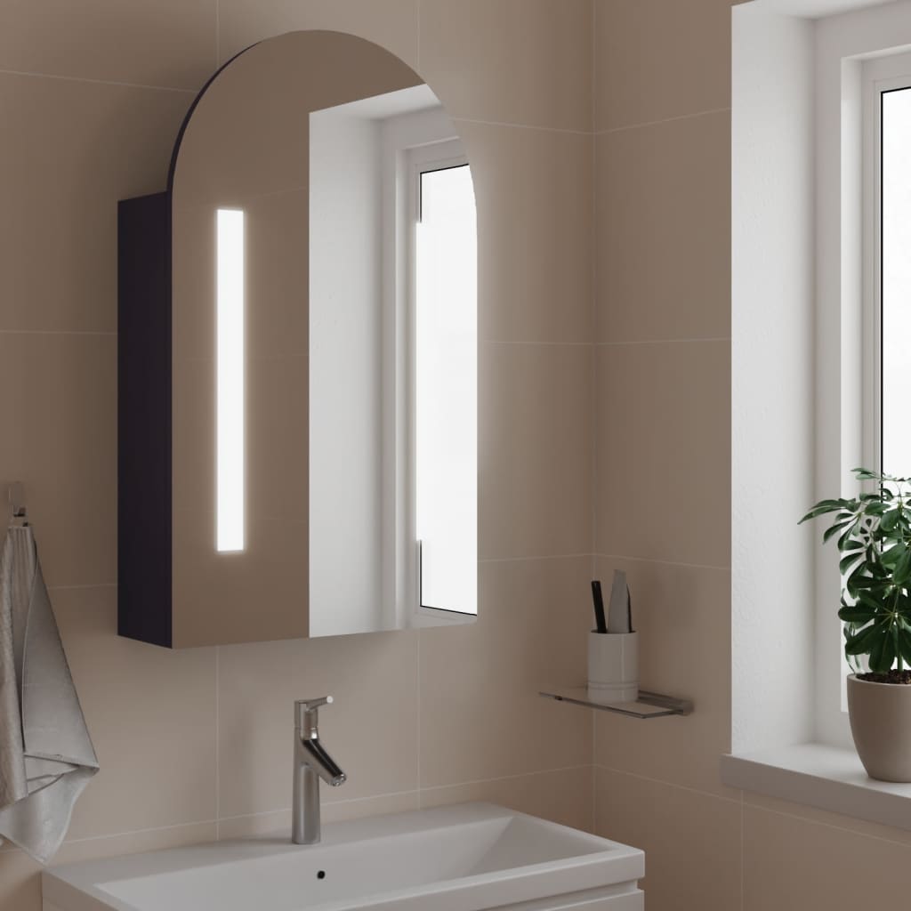 Bathroom Mirror Cabinet With Led Light Arched 42X13X70 Cm