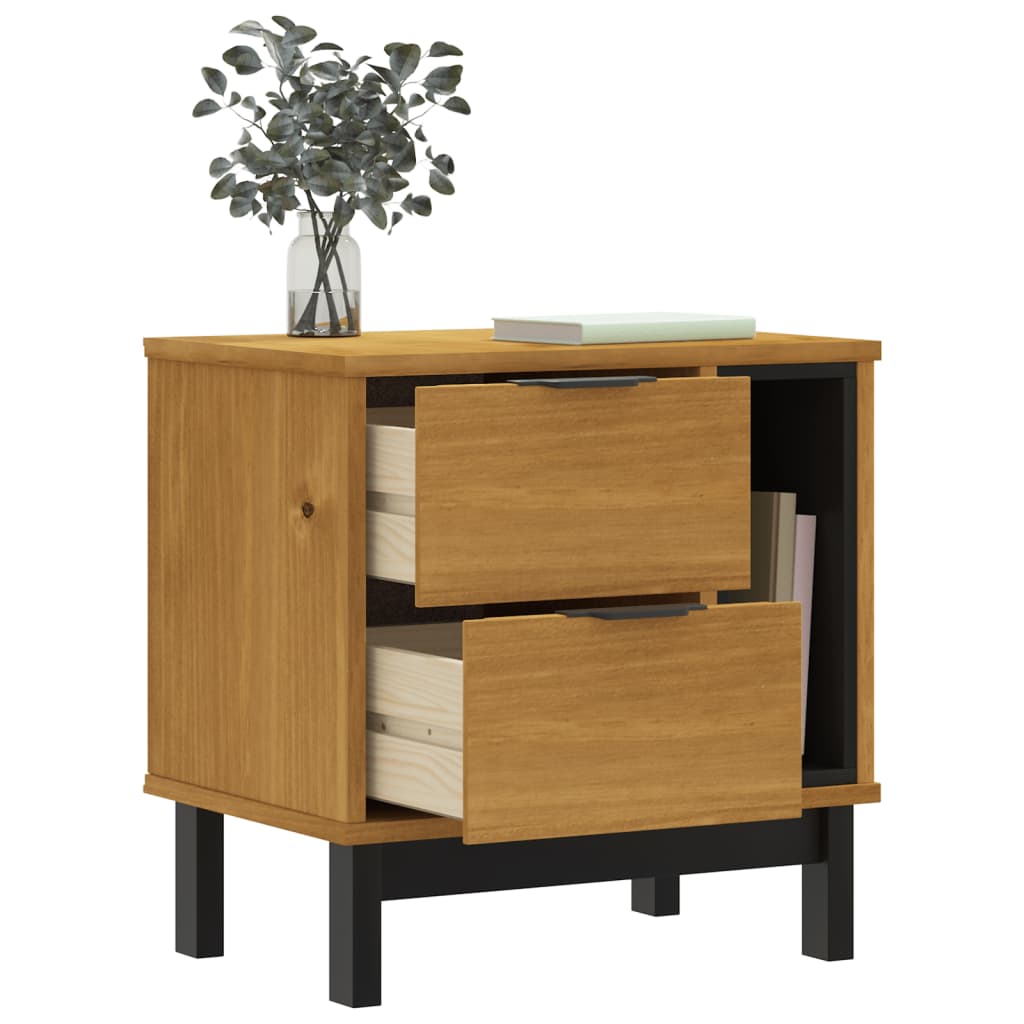 Bedside Cabinet "Flam" 49X35X50 Cm Solid Wood Pine