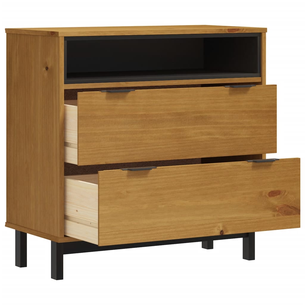 Drawer Cabinet Flam 80X40X80 Cm Solid Wood Pine