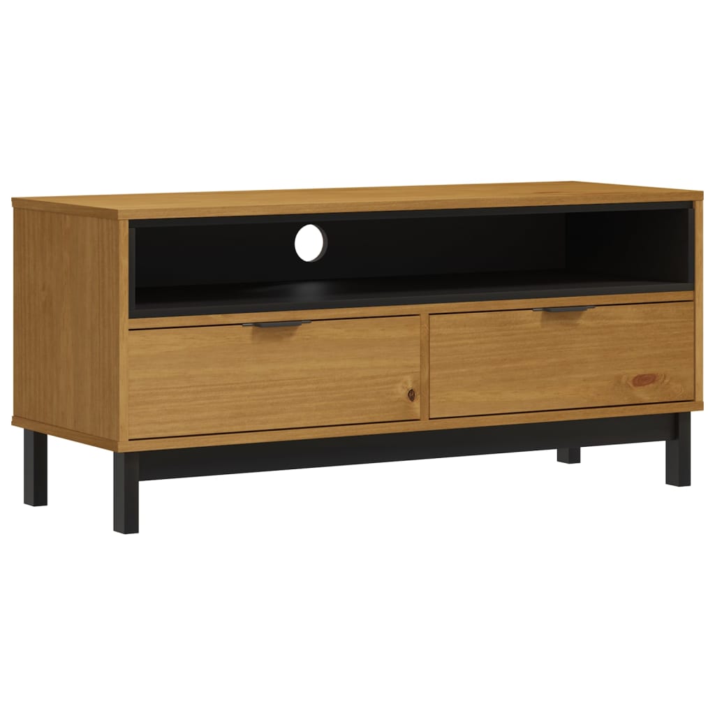 Tv Cabinet Flam 110X40X50 Cm Solid Wood Pine
