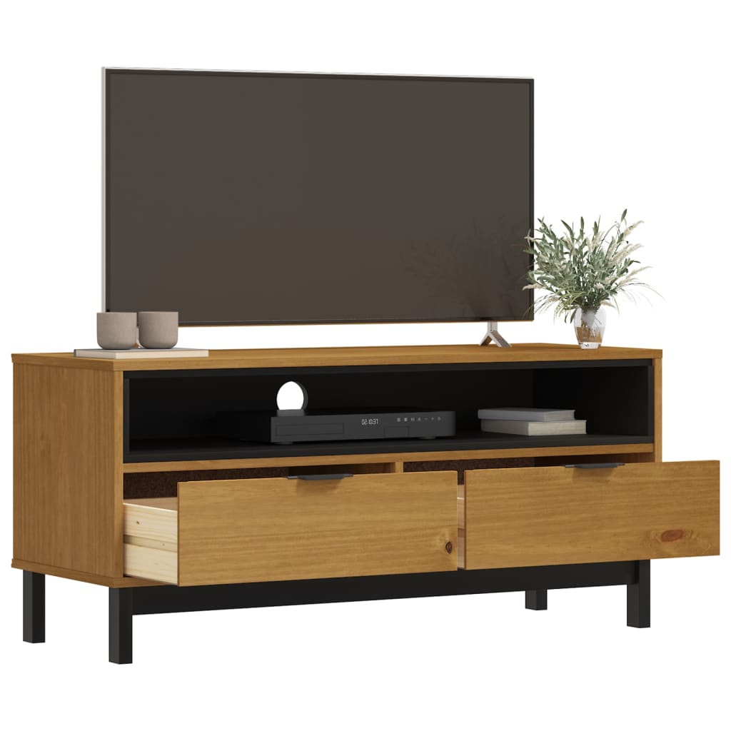 Tv Cabinet Flam 110X40X50 Cm Solid Wood Pine