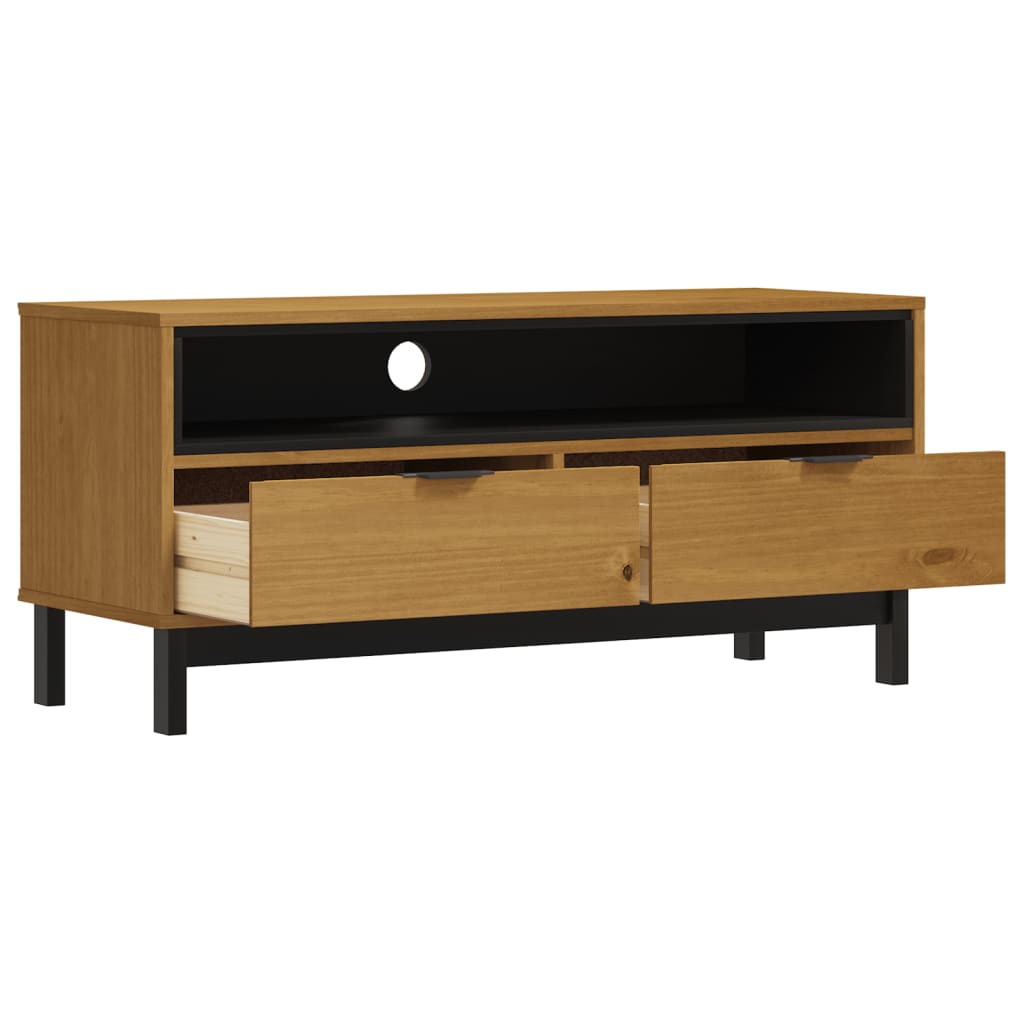 Tv Cabinet Flam 110X40X50 Cm Solid Wood Pine