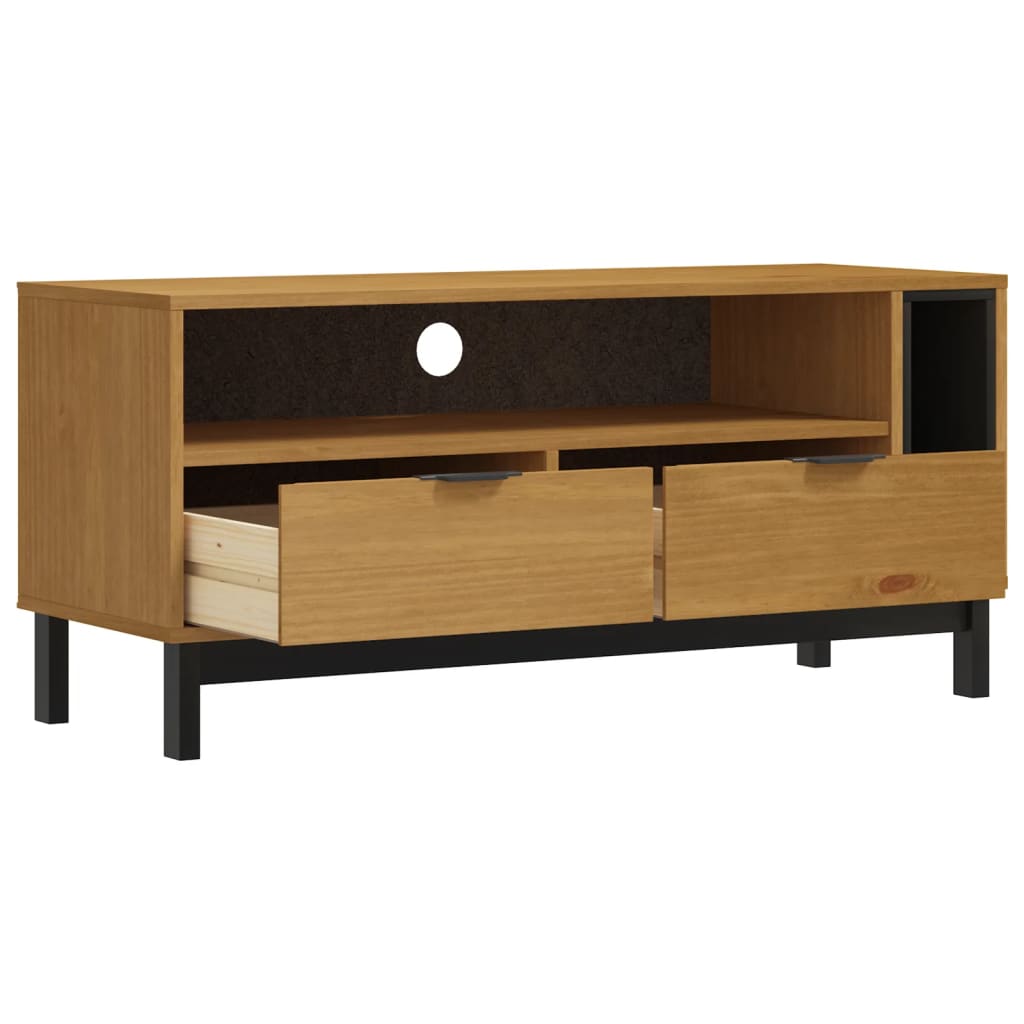 Tv Cabinet Flam 110X40X50 Cm Solid Wood Pine