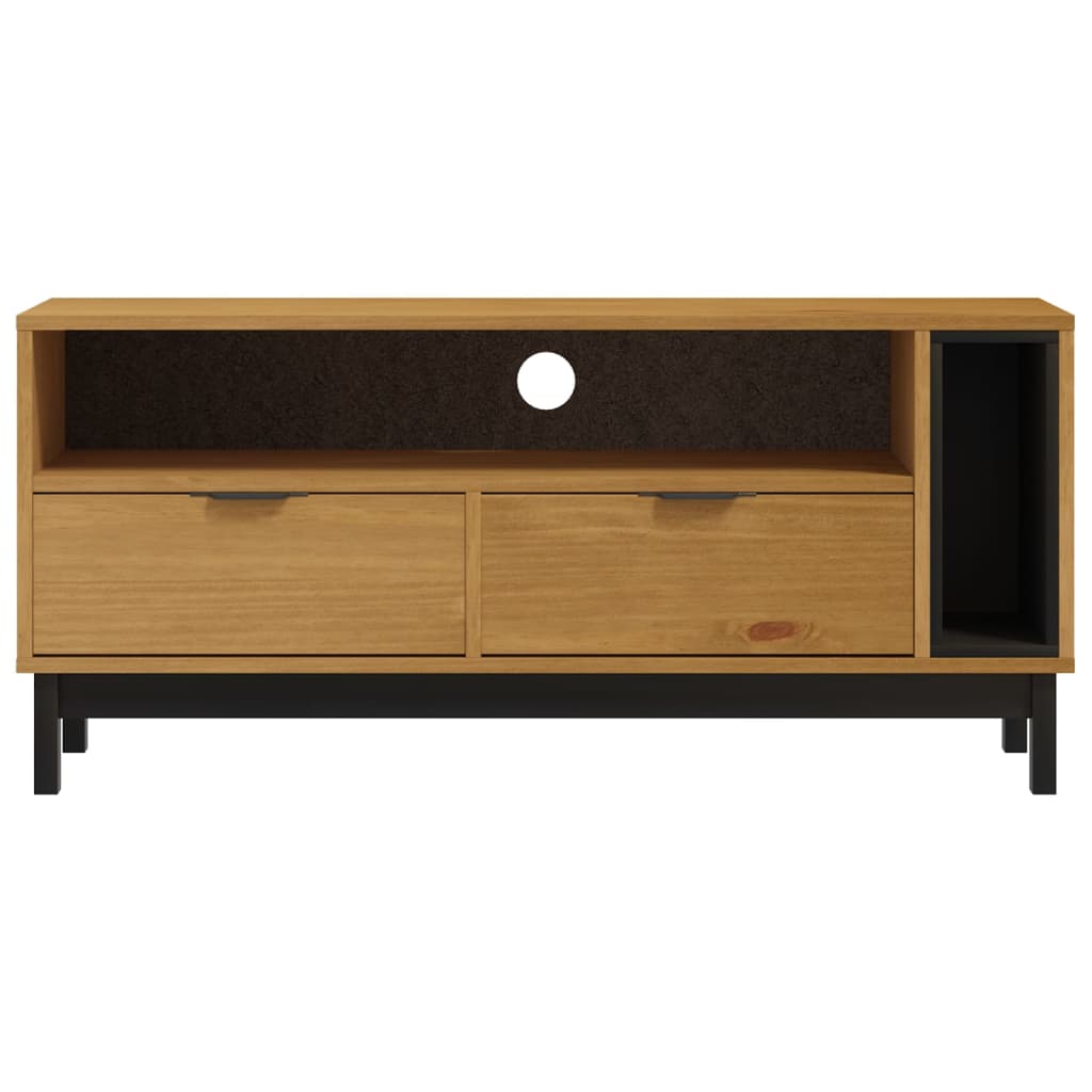 Tv Cabinet Flam 110X40X50 Cm Solid Wood Pine
