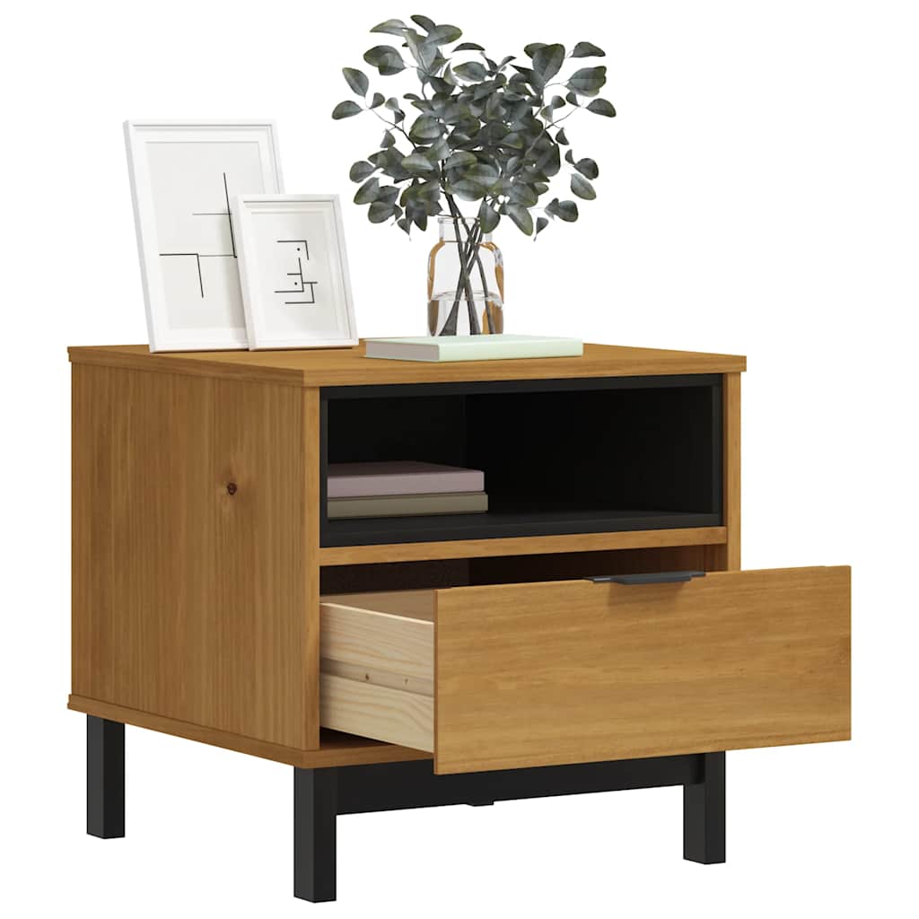 Side Table Flam 50X50X50 Cm Solid Wood Pine