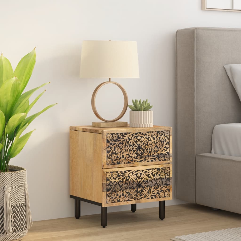 Bedside Cabinet 40X33X46 Cm Solid Wood Mango