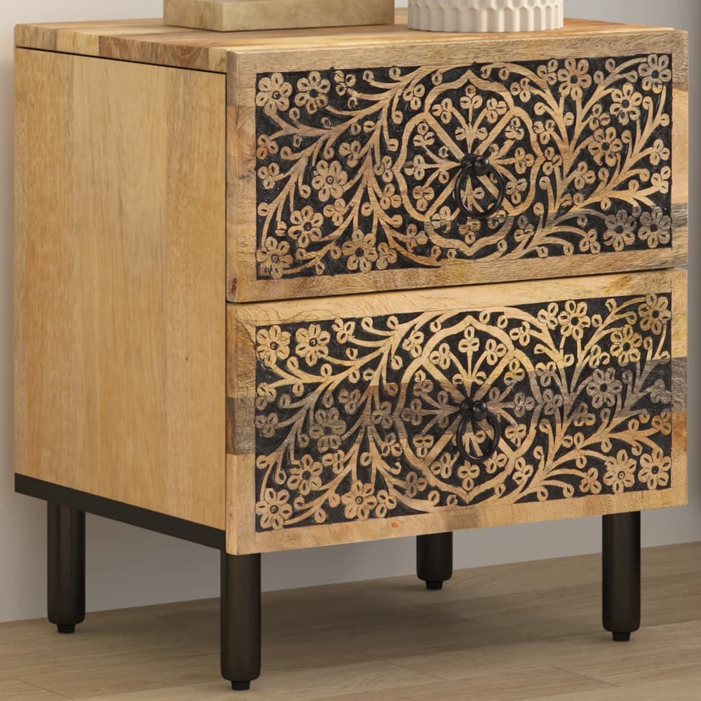 Bedside Cabinet 40X33X46 Cm Solid Wood Mango