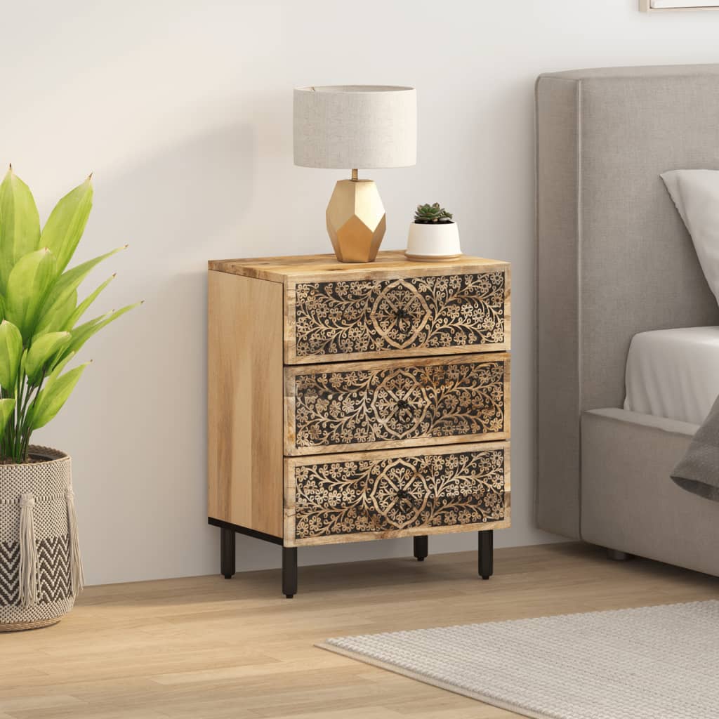 Bedside Cabinet 50X33X60 Cm Solid Wood Mango