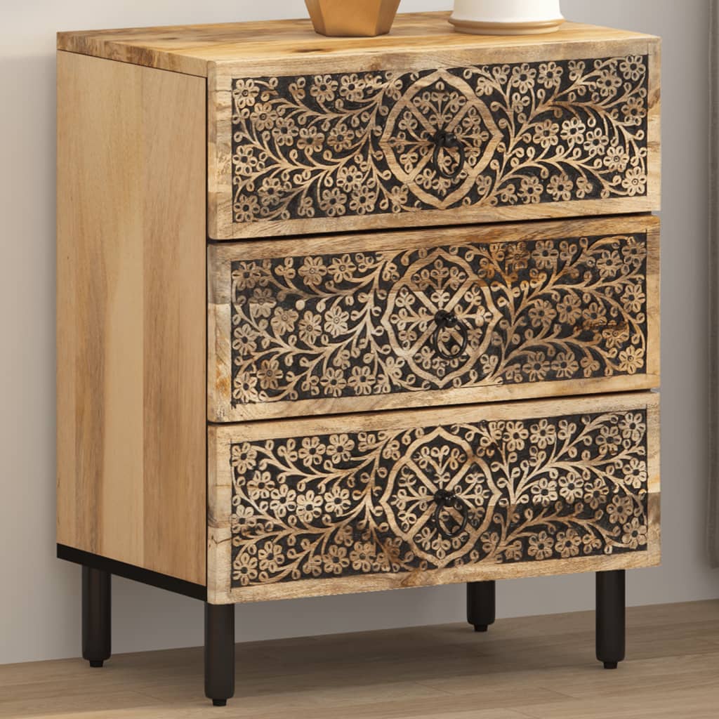 Bedside Cabinet 50X33X60 Cm Solid Wood Mango