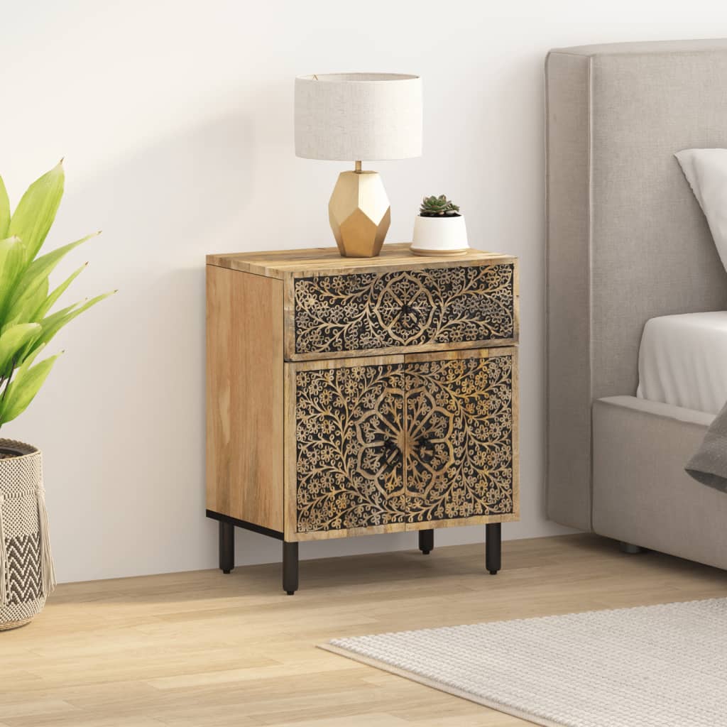 Bedside Cabinet 50X33X60 Cm Solid Wood Mango