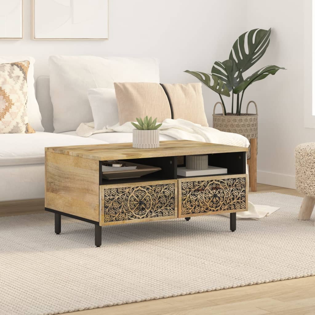 Coffee Table 80X54X40 Cm Solid Wood Mango