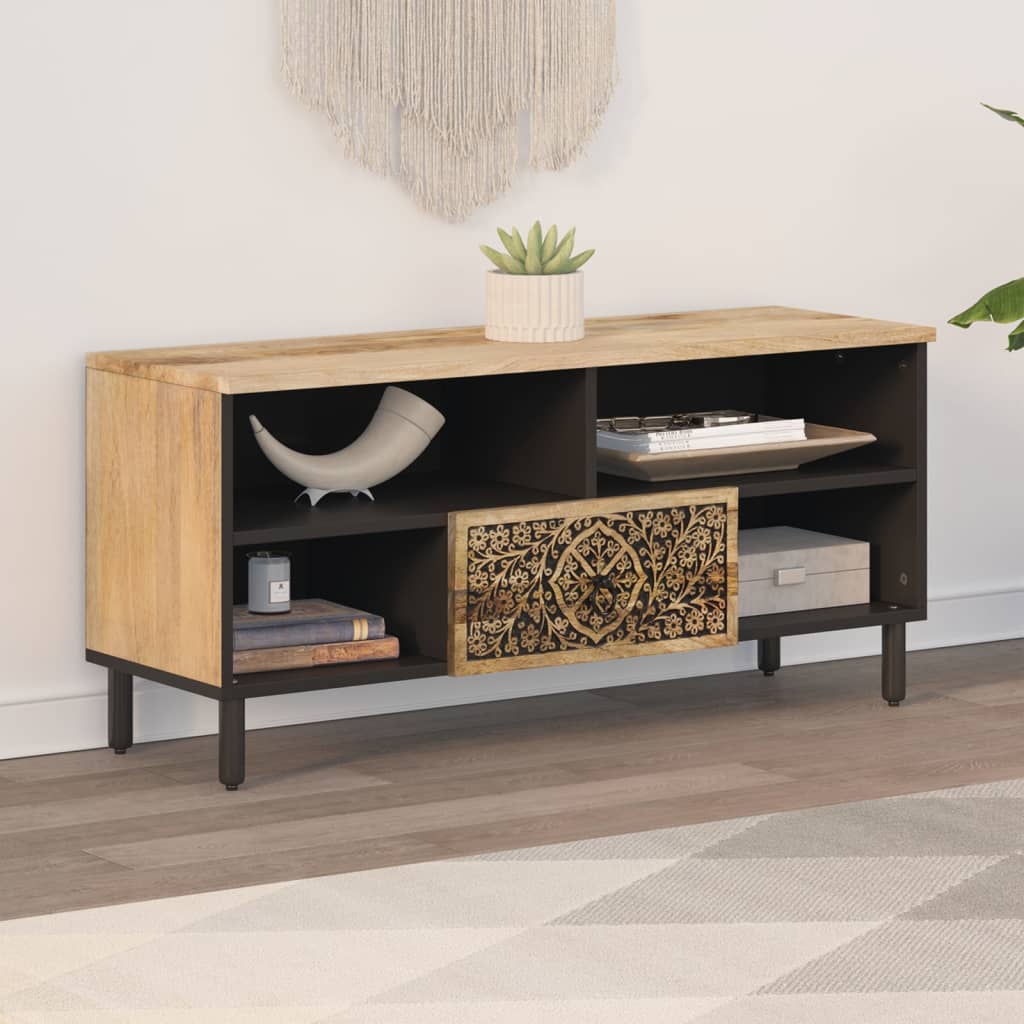 Tv Cabinet 100X33X46 Cm Solid Wood Mango