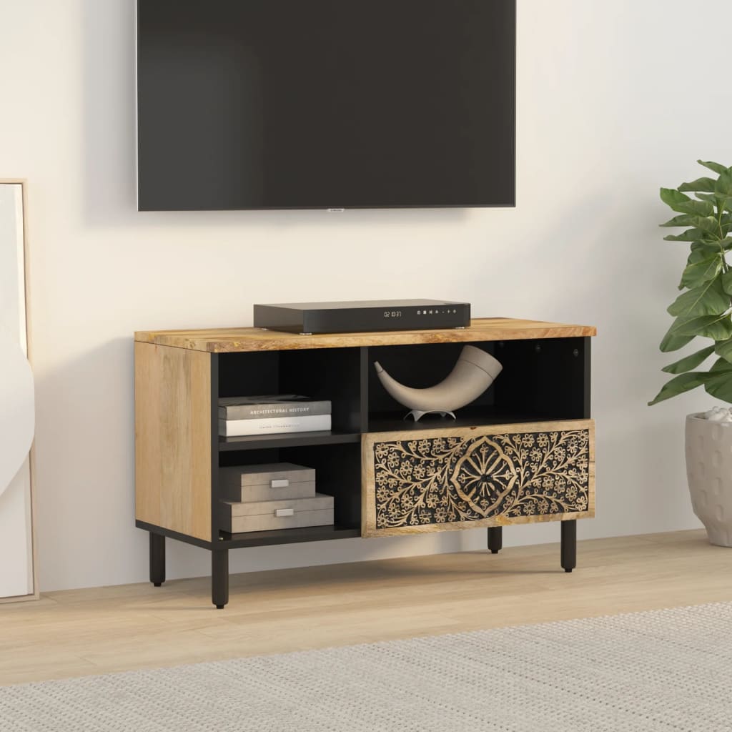 Tv Cabinet 80X33X46 Cm Solid Wood Mango