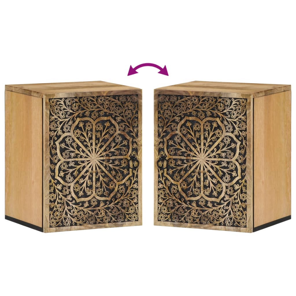 Bathroom Wall Cabinet 38X33X48 Cm Solid Wood Mango