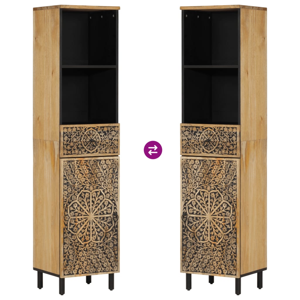 Bathroom Cabinet 38X33X160 Cm Solid Wood Mango