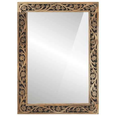 Bathroom Mirror 50X70X2.5 Cm Solid Wood Mango And Glass