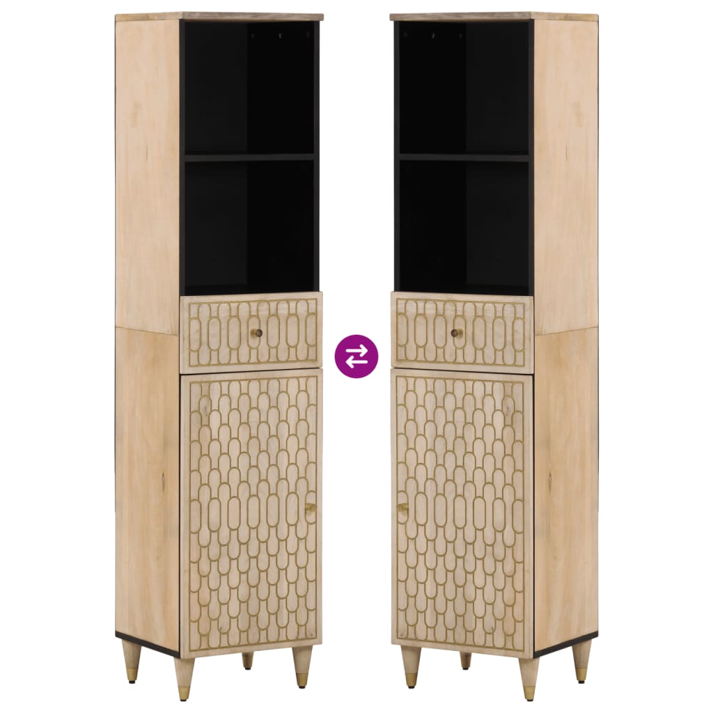 Bathroom Cabinet 38X33X160 Cm Solid Wood Mango