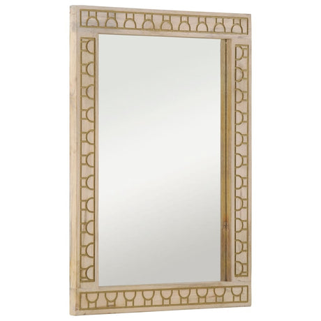 Bathroom Mirror 50X70X2.5 Cm Solid Wood Mango And Glass