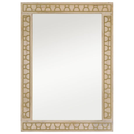 Bathroom Mirror 50X70X2.5 Cm Solid Wood Mango And Glass