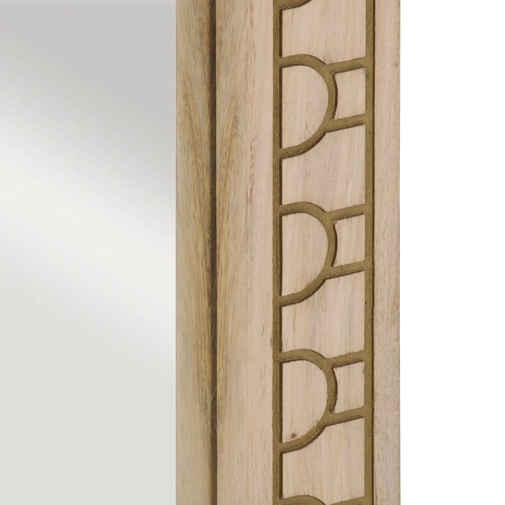 Bathroom Mirror 50X70X2.5 Cm Solid Wood Mango And Glass