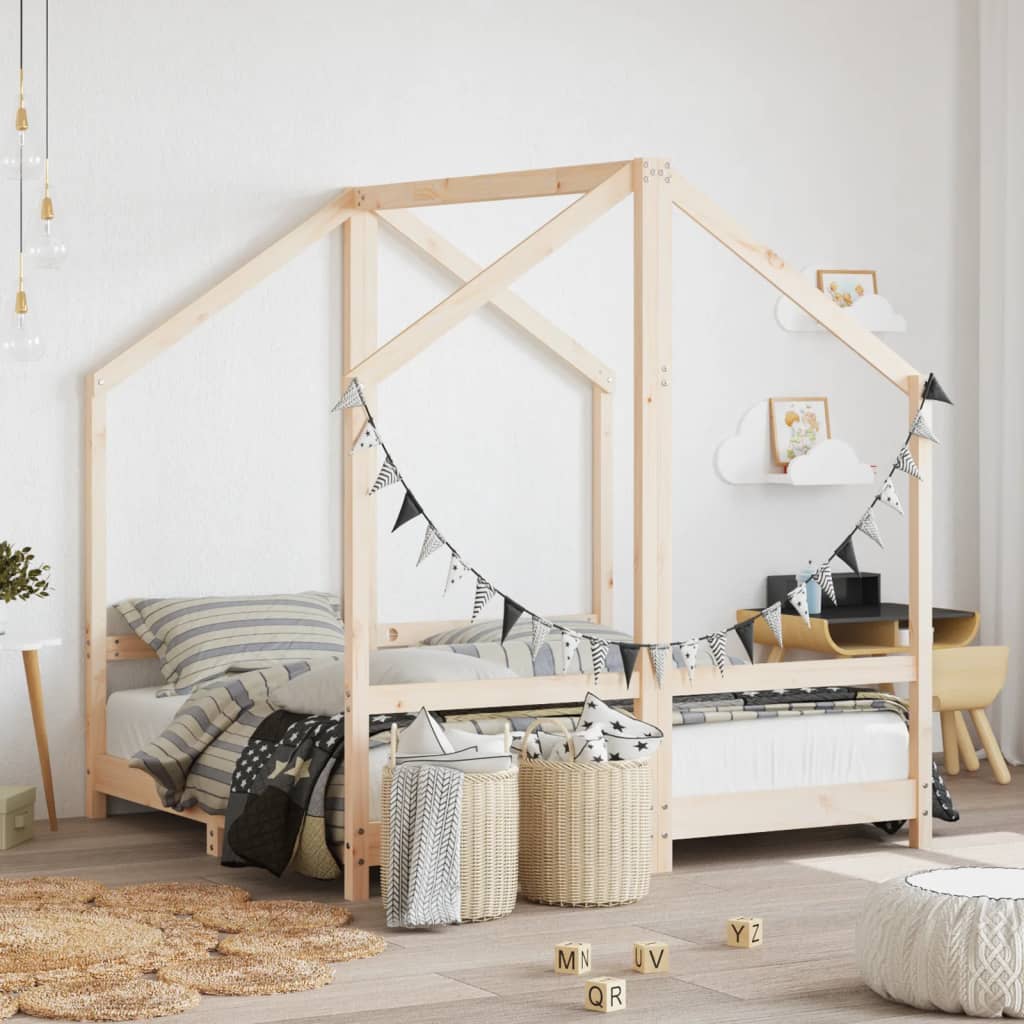 Kids Bed Frame Solid Wood Pine