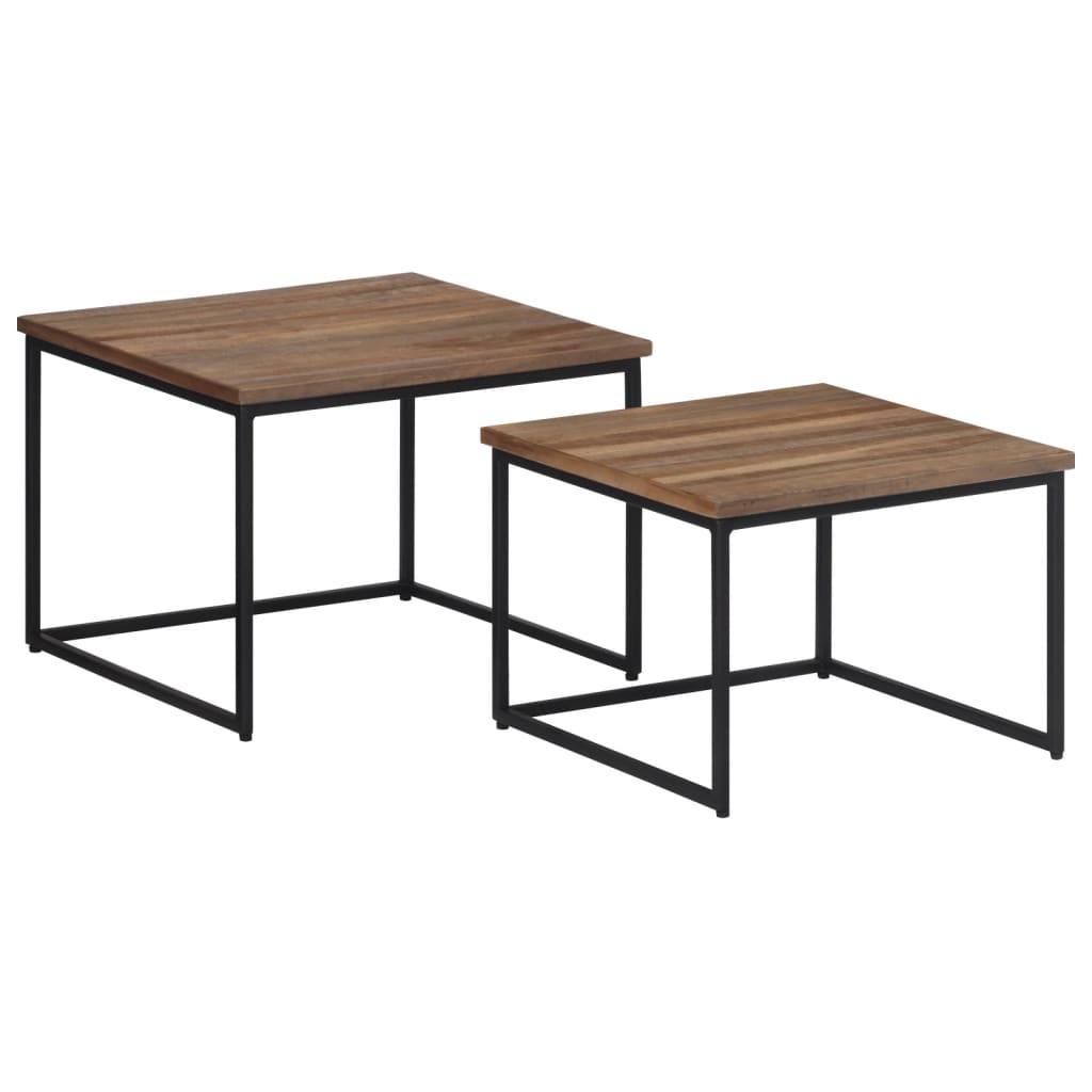Nesting Coffee Tables 2 Pcs Solid Wood Teak