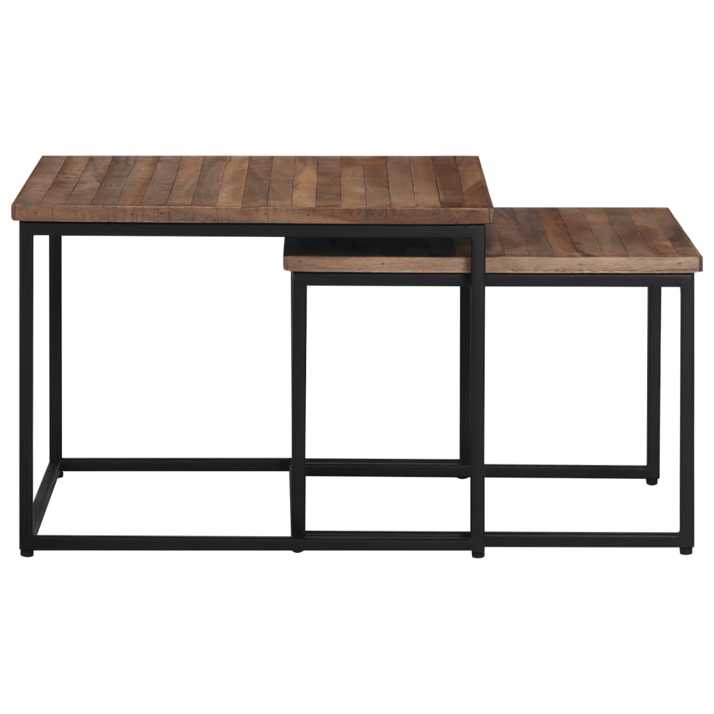 Nesting Coffee Tables 2 Pcs Solid Wood Teak