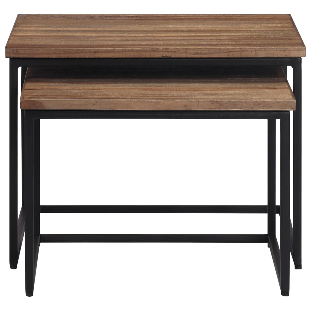 Nesting Coffee Tables 2 Pcs Solid Wood Teak