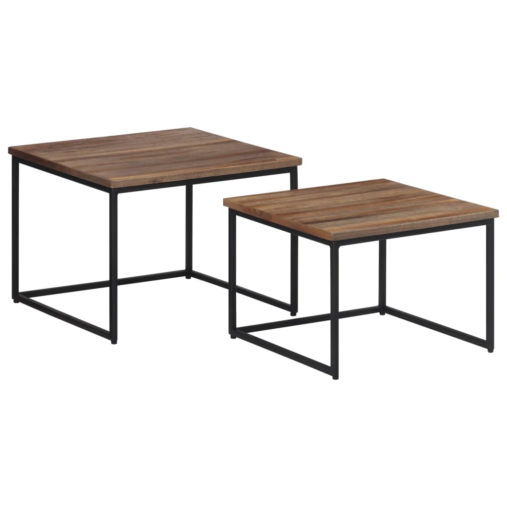Nesting Coffee Tables 2 Pcs Solid Wood Teak
