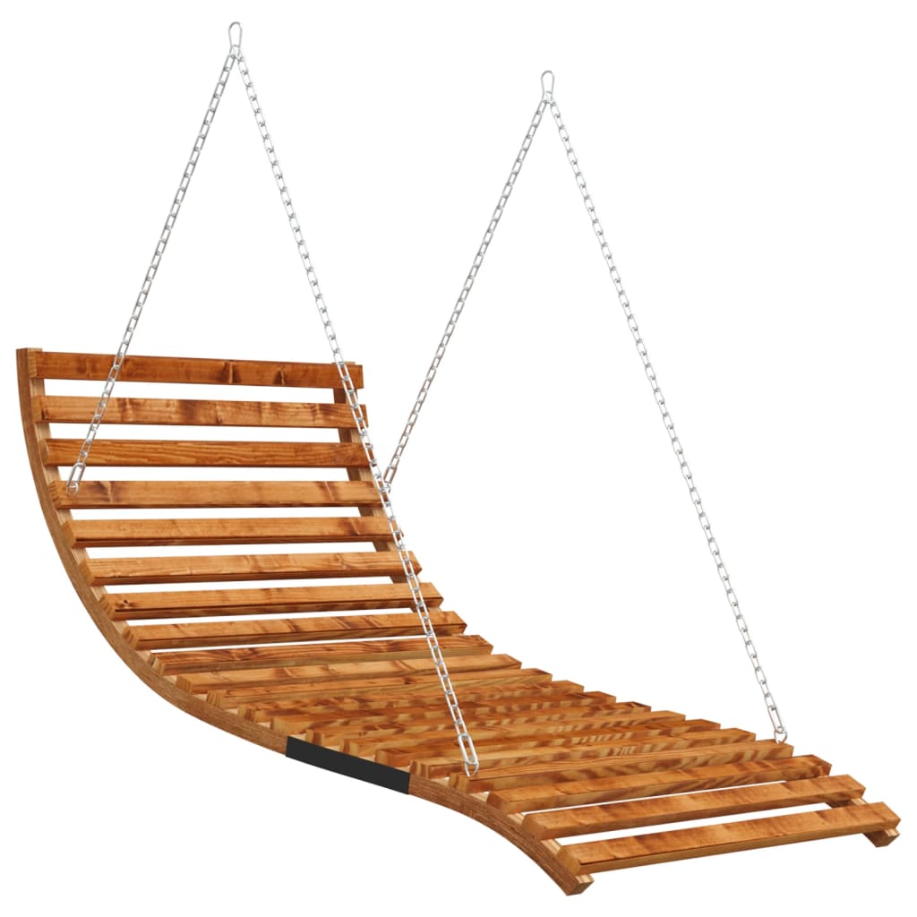 Swing Bed Solid Wood Spruce With Teak Finish