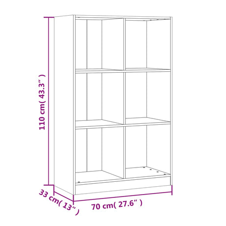 Bookcase 70X33X110 Cm Solid Wood Pine