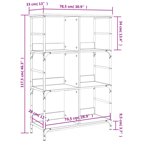 Bookshelf 78.5X33X Engineered Wood