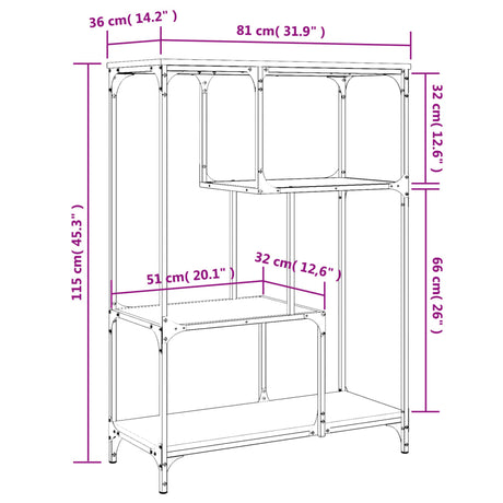 Bookshelf Engineered Wood And Steel
