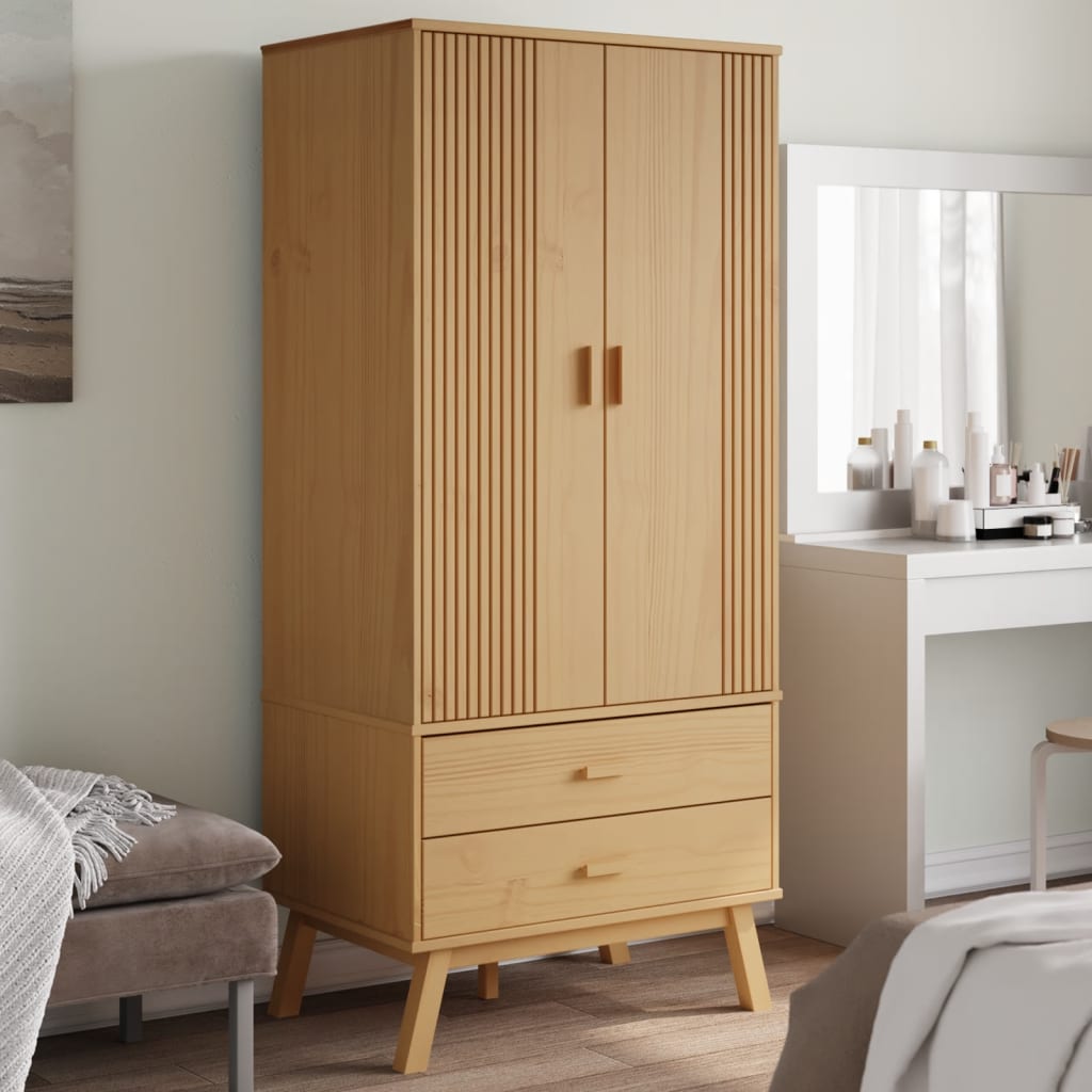 Wardrobe Olden 76.5X53X172 Cm Solid Wood Pine