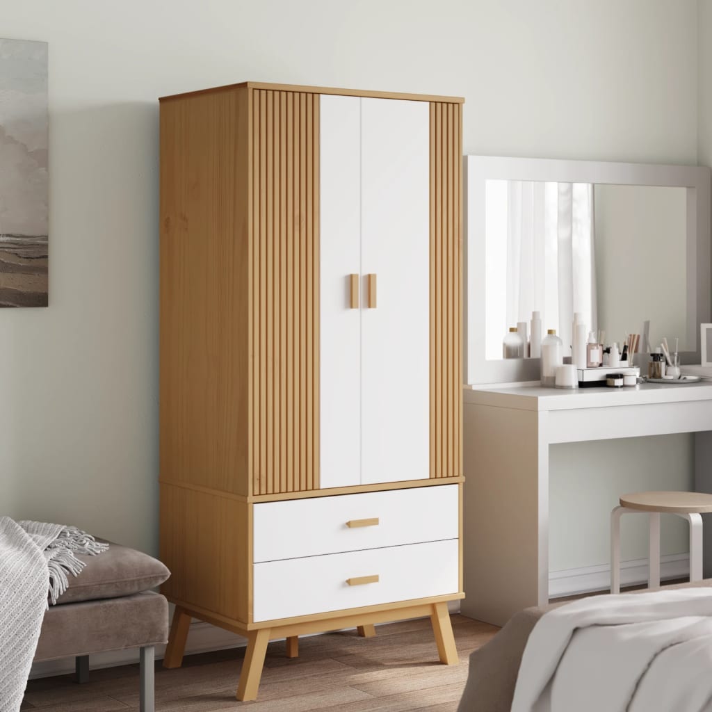 Wardrobe Olden 76.5X53X172 Cm Solid Wood Pine