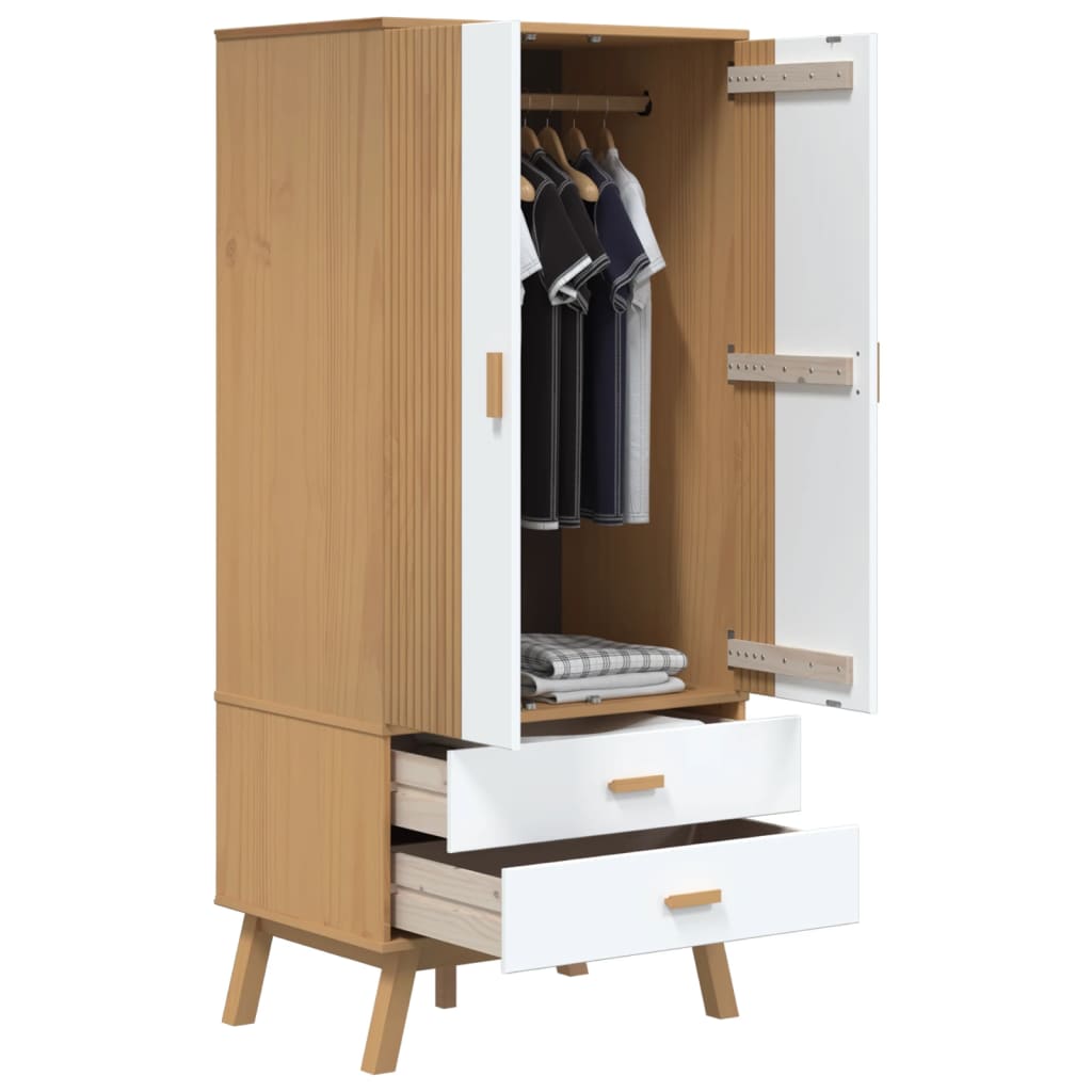 Wardrobe Olden 76.5X53X172 Cm Solid Wood Pine