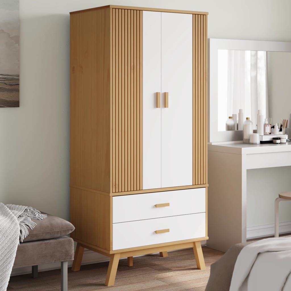 Wardrobe Olden 76.5X53X172 Cm Solid Wood Pine