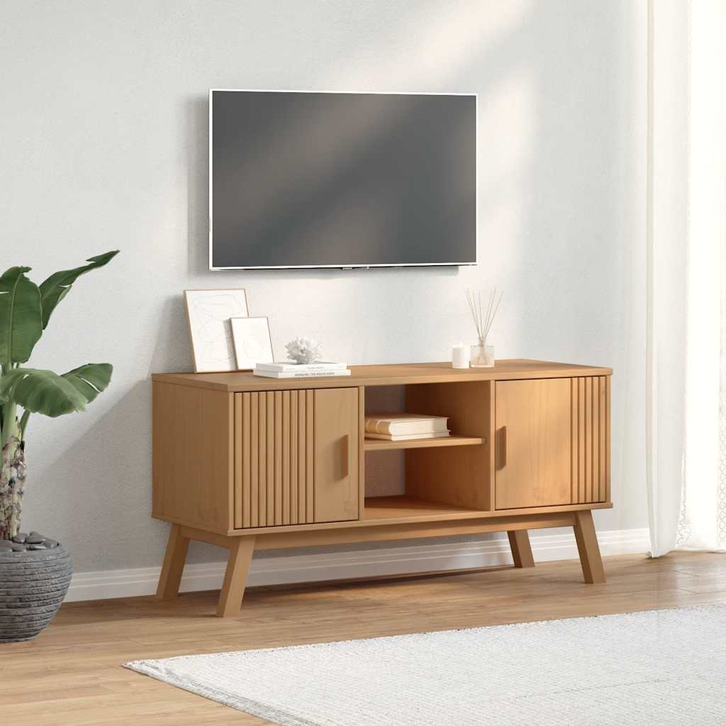 Tv Cabinet Olden 114X43X57 Cm Solid Wood Pine