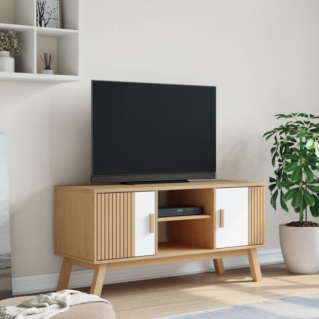 Tv Cabinet Olden 114X43X57 Cm Solid Wood Pine