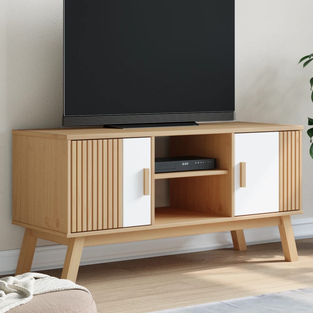 Tv Cabinet Olden 114X43X57 Cm Solid Wood Pine