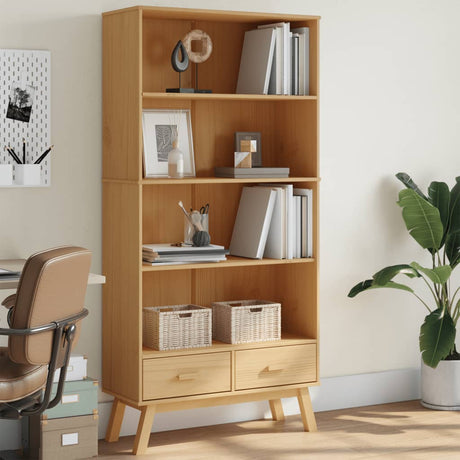 Bookcase 4-Tier Olden Solid Wood Pine