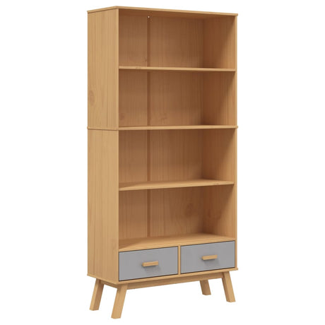 Bookcase 4-Tier Olden Solid Wood Pine