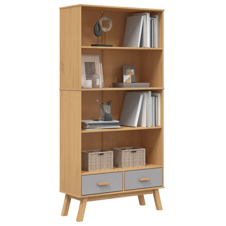 Bookcase 4-Tier Olden Solid Wood Pine